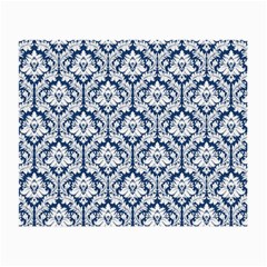 White On Blue Damask Glasses Cloth (Small, Two Sided) from ArtsNow.com Back