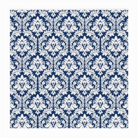 White On Blue Damask Glasses Cloth (Medium) from ArtsNow.com Front