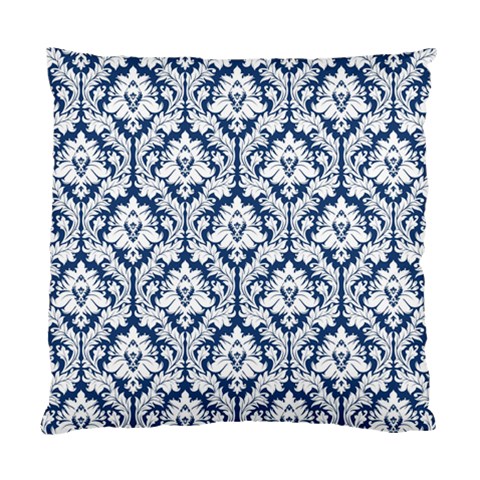 Navy Blue Damask Pattern Standard Cushion Case (Two Sides) from ArtsNow.com Front