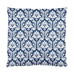 Navy Blue Damask Pattern Standard Cushion Case (Two Sides) from ArtsNow.com Front