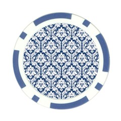 White On Blue Damask Poker Chip (10 Pack) from ArtsNow.com Back