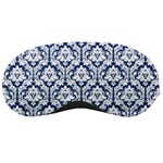 White On Blue Damask Sleeping Mask