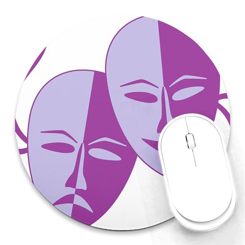 Comedy & Tragedy Of Chronic Pain 8  Mouse Pad (Round) from ArtsNow.com Front