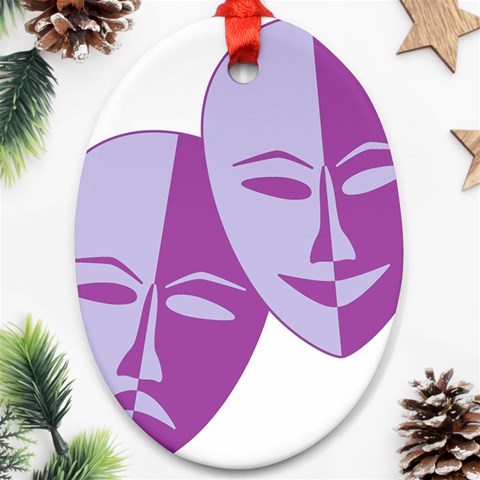 Comedy & Tragedy Of Chronic Pain Oval Ornament from ArtsNow.com Front