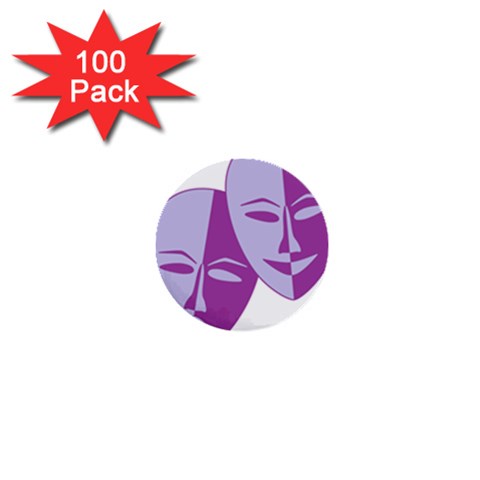 Comedy & Tragedy Of Chronic Pain 1  Mini Button (100 pack) from ArtsNow.com Front