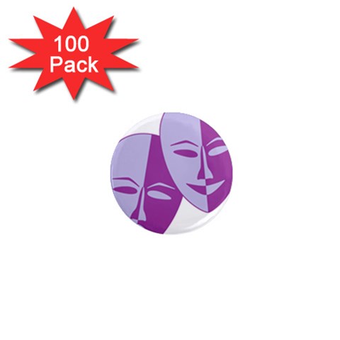 Comedy & Tragedy Of Chronic Pain 1  Mini Button Magnet (100 pack) from ArtsNow.com Front