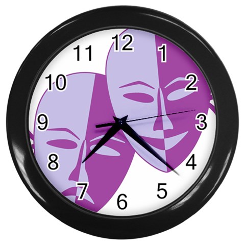 Comedy & Tragedy Of Chronic Pain Wall Clock (Black) from ArtsNow.com Front