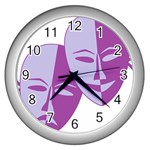 Comedy & Tragedy Of Chronic Pain Wall Clock (Silver)