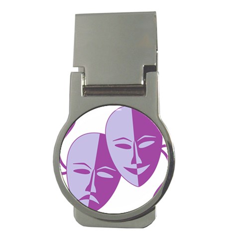 Comedy & Tragedy Of Chronic Pain Money Clip (Round) from ArtsNow.com Front