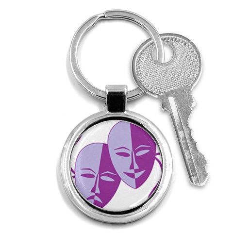 Comedy & Tragedy Of Chronic Pain Key Chain (Round) from ArtsNow.com Front