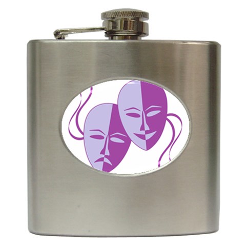 Comedy & Tragedy Of Chronic Pain Hip Flask from ArtsNow.com Front