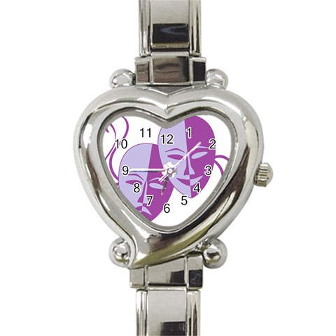 Comedy & Tragedy Of Chronic Pain Heart Italian Charm Watch  from ArtsNow.com Front