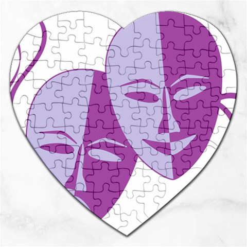 Comedy & Tragedy Of Chronic Pain Jigsaw Puzzle (Heart) from ArtsNow.com Front