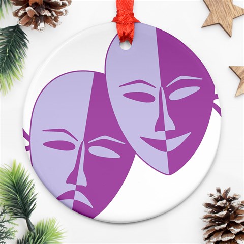 Comedy & Tragedy Of Chronic Pain Round Ornament (Two Sides) from ArtsNow.com Front