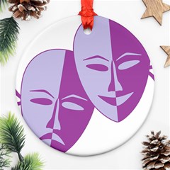 Comedy & Tragedy Of Chronic Pain Round Ornament (Two Sides) from ArtsNow.com Front