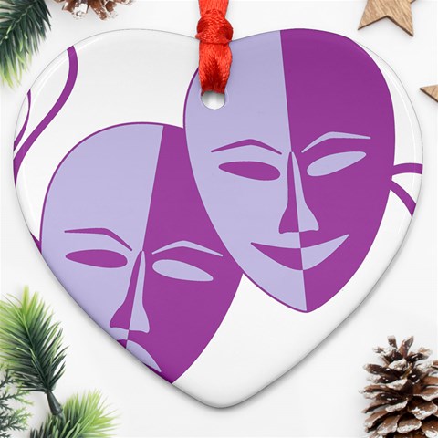 Comedy & Tragedy Of Chronic Pain Heart Ornament (Two Sides) from ArtsNow.com Front