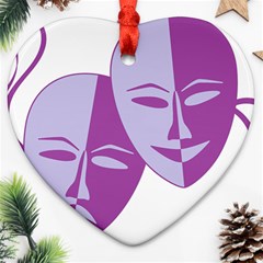 Comedy & Tragedy Of Chronic Pain Heart Ornament (Two Sides) from ArtsNow.com Front