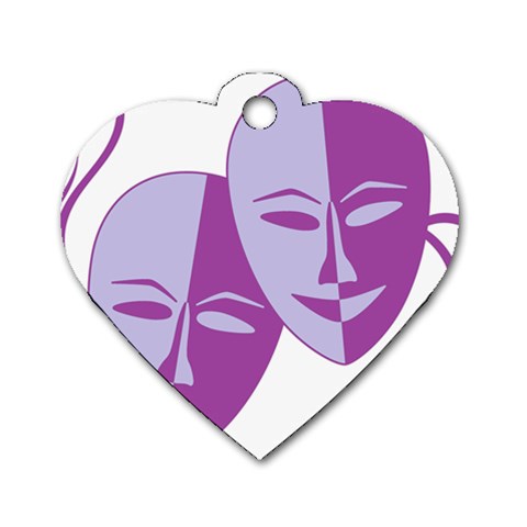 Comedy & Tragedy Of Chronic Pain Dog Tag Heart (One Sided)  from ArtsNow.com Front