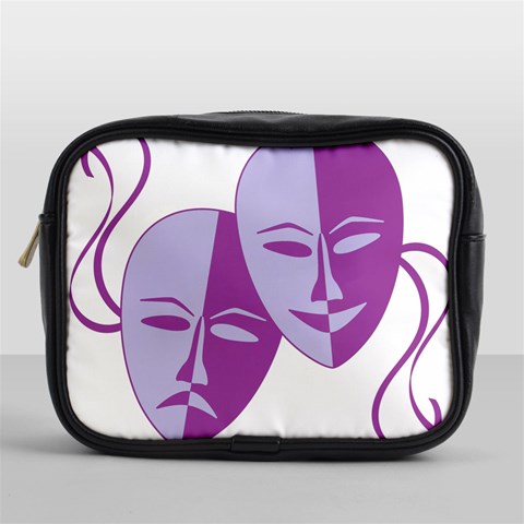 Comedy & Tragedy Of Chronic Pain Mini Travel Toiletry Bag (One Side) from ArtsNow.com Front