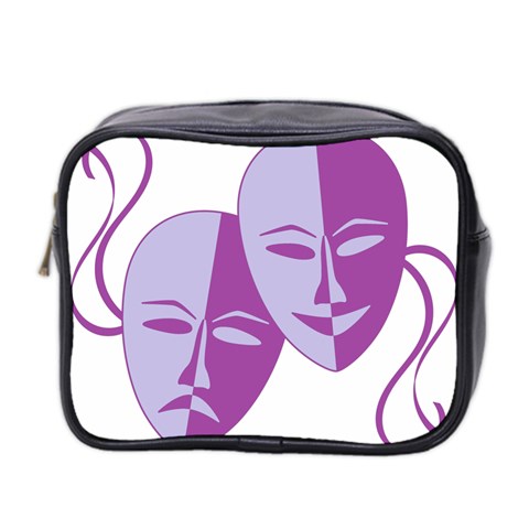 Comedy & Tragedy Of Chronic Pain Mini Travel Toiletry Bag (Two Sides) from ArtsNow.com Front