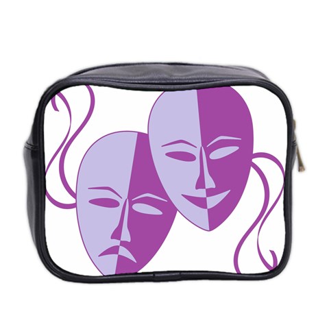 Comedy & Tragedy Of Chronic Pain Mini Travel Toiletry Bag (Two Sides) from ArtsNow.com Back