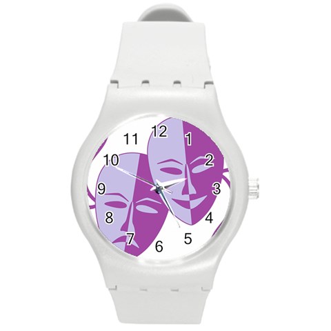 Comedy & Tragedy Of Chronic Pain Plastic Sport Watch (Medium) from ArtsNow.com Front