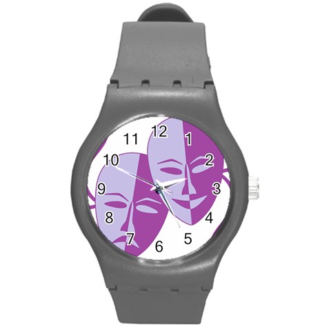 Comedy & Tragedy Of Chronic Pain Plastic Sport Watch (Medium) from ArtsNow.com Front