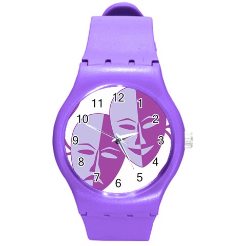 Comedy & Tragedy Of Chronic Pain Plastic Sport Watch (Medium) from ArtsNow.com Front