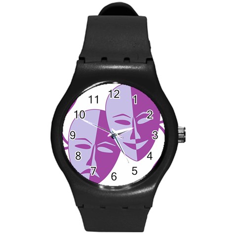 Comedy & Tragedy Of Chronic Pain Plastic Sport Watch (Medium) from ArtsNow.com Front