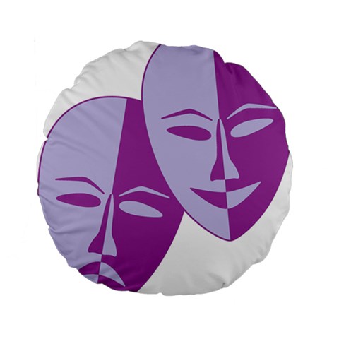 Comedy & Tragedy Of Chronic Pain 15  Premium Round Cushion  from ArtsNow.com Front