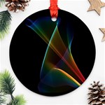 Abstract Rainbow Lily, Colorful Mystical Flower  Round Ornament