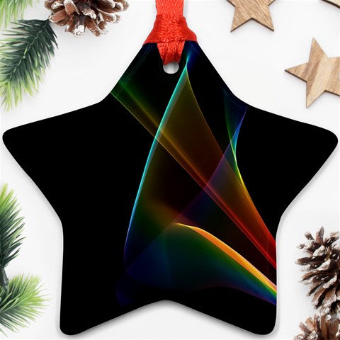 Abstract Rainbow Lily, Colorful Mystical Flower  Star Ornament from ArtsNow.com Front