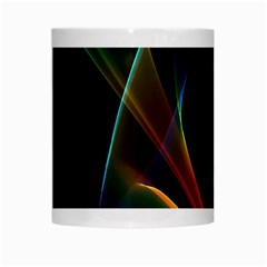 Abstract Rainbow Lily, Colorful Mystical Flower  White Coffee Mug from ArtsNow.com Center