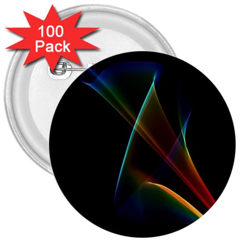 Abstract Rainbow Lily, Colorful Mystical Flower  3  Button (100 pack) from ArtsNow.com Front