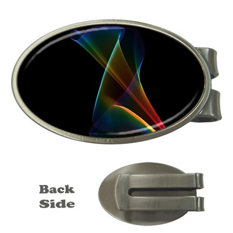 Abstract Rainbow Lily, Colorful Mystical Flower  Money Clip (Oval) from ArtsNow.com Front