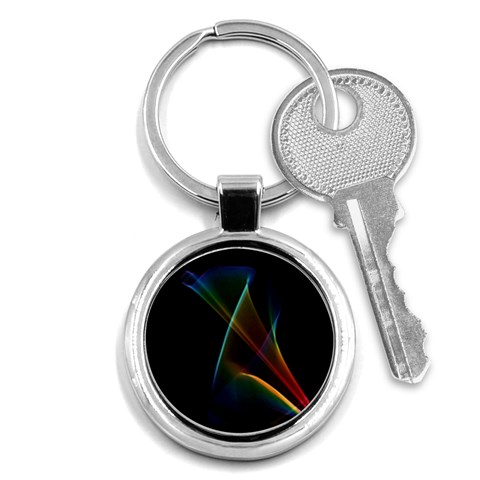 Abstract Rainbow Lily, Colorful Mystical Flower  Key Chain (Round) from ArtsNow.com Front