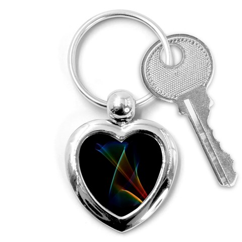 Abstract Rainbow Lily, Colorful Mystical Flower  Key Chain (Heart) from ArtsNow.com Front