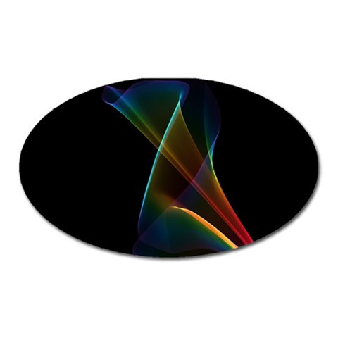 Abstract Rainbow Lily, Colorful Mystical Flower  Magnet (Oval) from ArtsNow.com Front