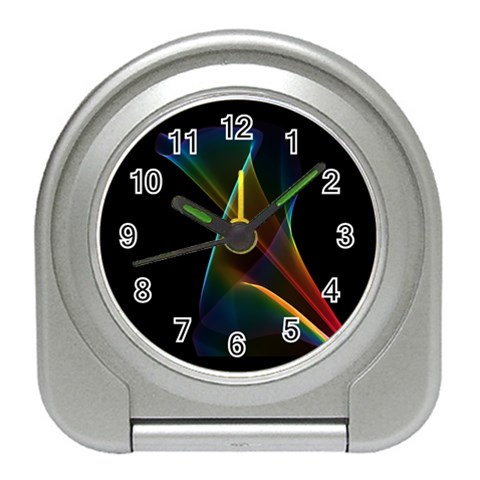 Abstract Rainbow Lily, Colorful Mystical Flower  Desk Alarm Clock from ArtsNow.com Front