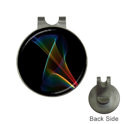 Abstract Rainbow Lily, Colorful Mystical Flower  Hat Clip with Golf Ball Marker from ArtsNow.com Front