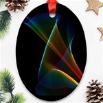 Abstract Rainbow Lily, Colorful Mystical Flower  Oval Ornament (Two Sides)