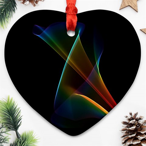 Abstract Rainbow Lily, Colorful Mystical Flower  Heart Ornament (Two Sides) from ArtsNow.com Front