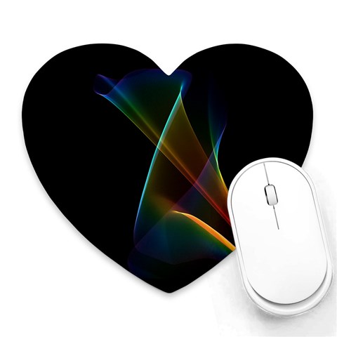 Abstract Rainbow Lily, Colorful Mystical Flower  Mouse Pad (Heart) from ArtsNow.com Front