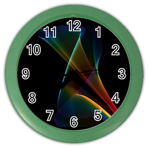 Abstract Rainbow Lily, Colorful Mystical Flower  Wall Clock (Color) from ArtsNow.com Front