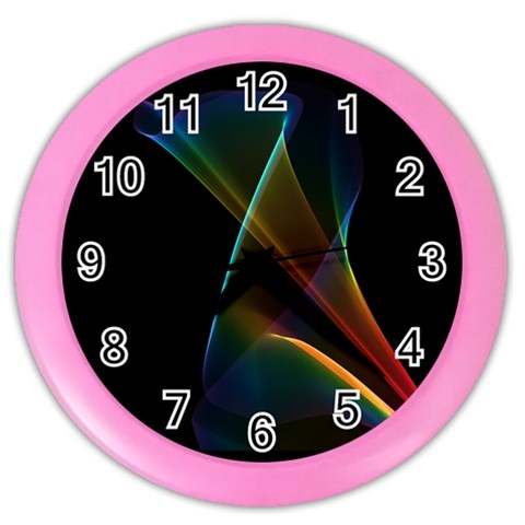 Abstract Rainbow Lily, Colorful Mystical Flower  Wall Clock (Color) from ArtsNow.com Front