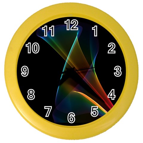 Abstract Rainbow Lily, Colorful Mystical Flower  Wall Clock (Color) from ArtsNow.com Front