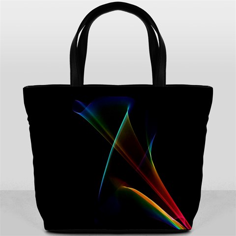 Abstract Rainbow Lily, Colorful Mystical Flower  Bucket Handbag from ArtsNow.com Back