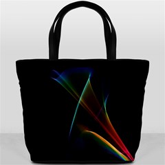 Abstract Rainbow Lily, Colorful Mystical Flower  Bucket Handbag from ArtsNow.com Back