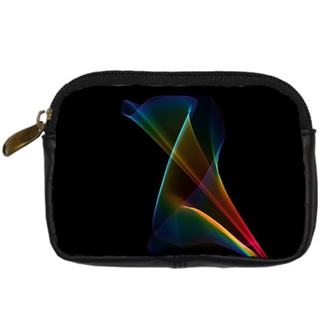 Abstract Rainbow Lily, Colorful Mystical Flower  Digital Camera Leather Case from ArtsNow.com Front