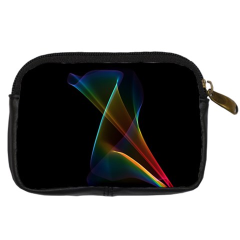 Abstract Rainbow Lily, Colorful Mystical Flower  Digital Camera Leather Case from ArtsNow.com Back